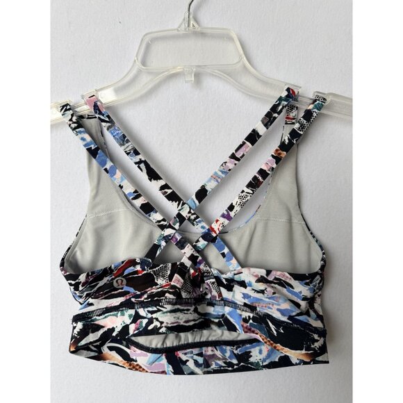Lululemon Size 6 Multicolor Energy Bra Longline Strappy Sports Bra With Crisscro - Picture 3 of 9